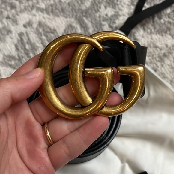 Gucci GG Marmont leather belt with double G buckle main image 4